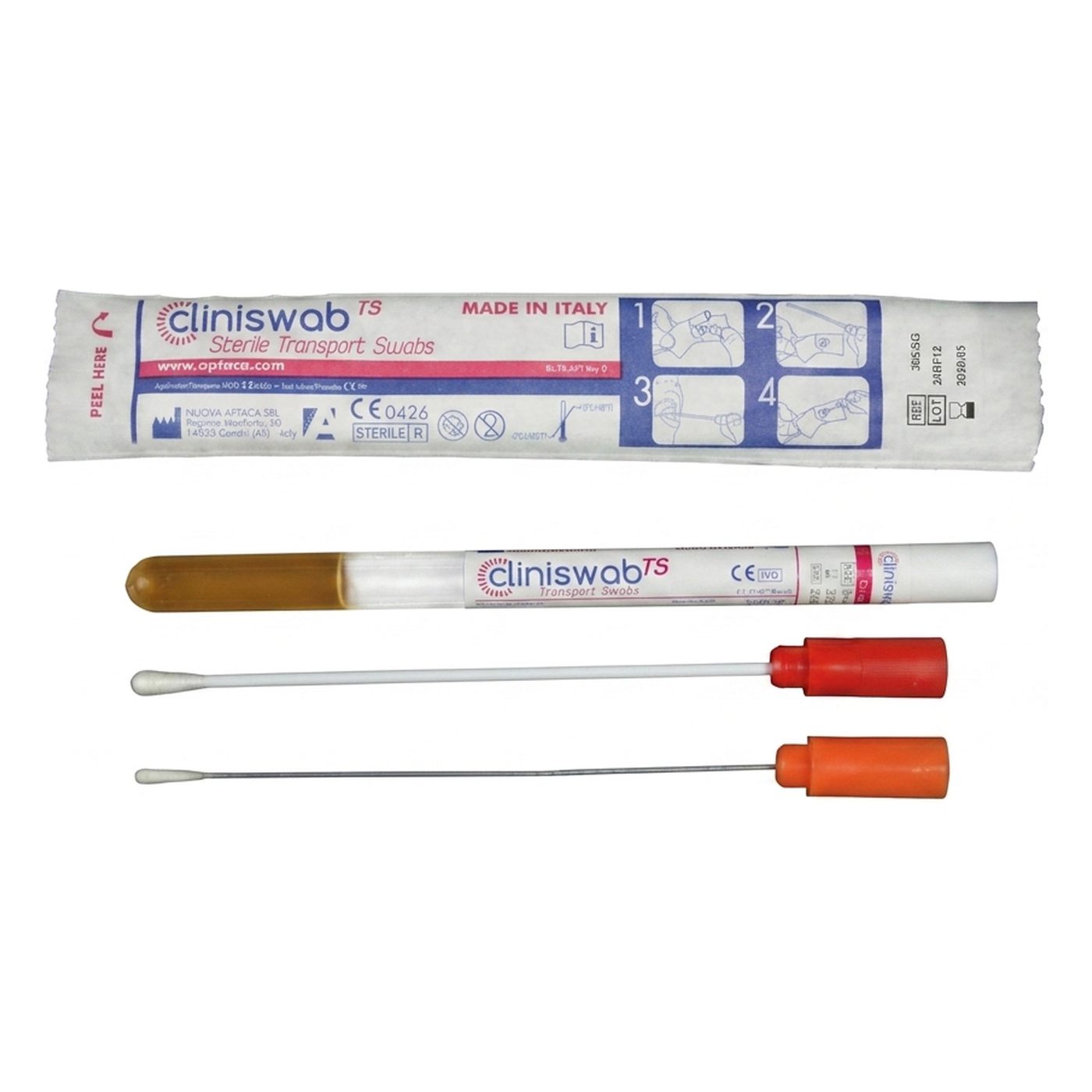 Abstrichsystem mit Gel Medium, Stuart, Kunststoffstab, Viskose