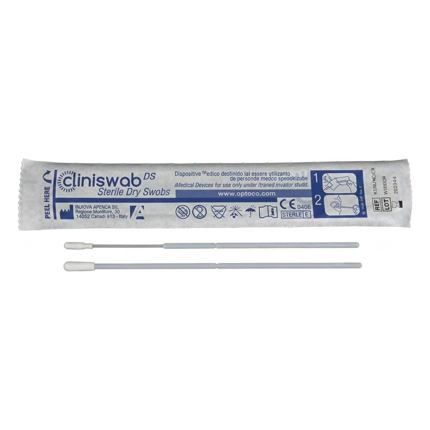 Kunststoffstab, kleiner Kopf, foam, steril, einzeln verpackt