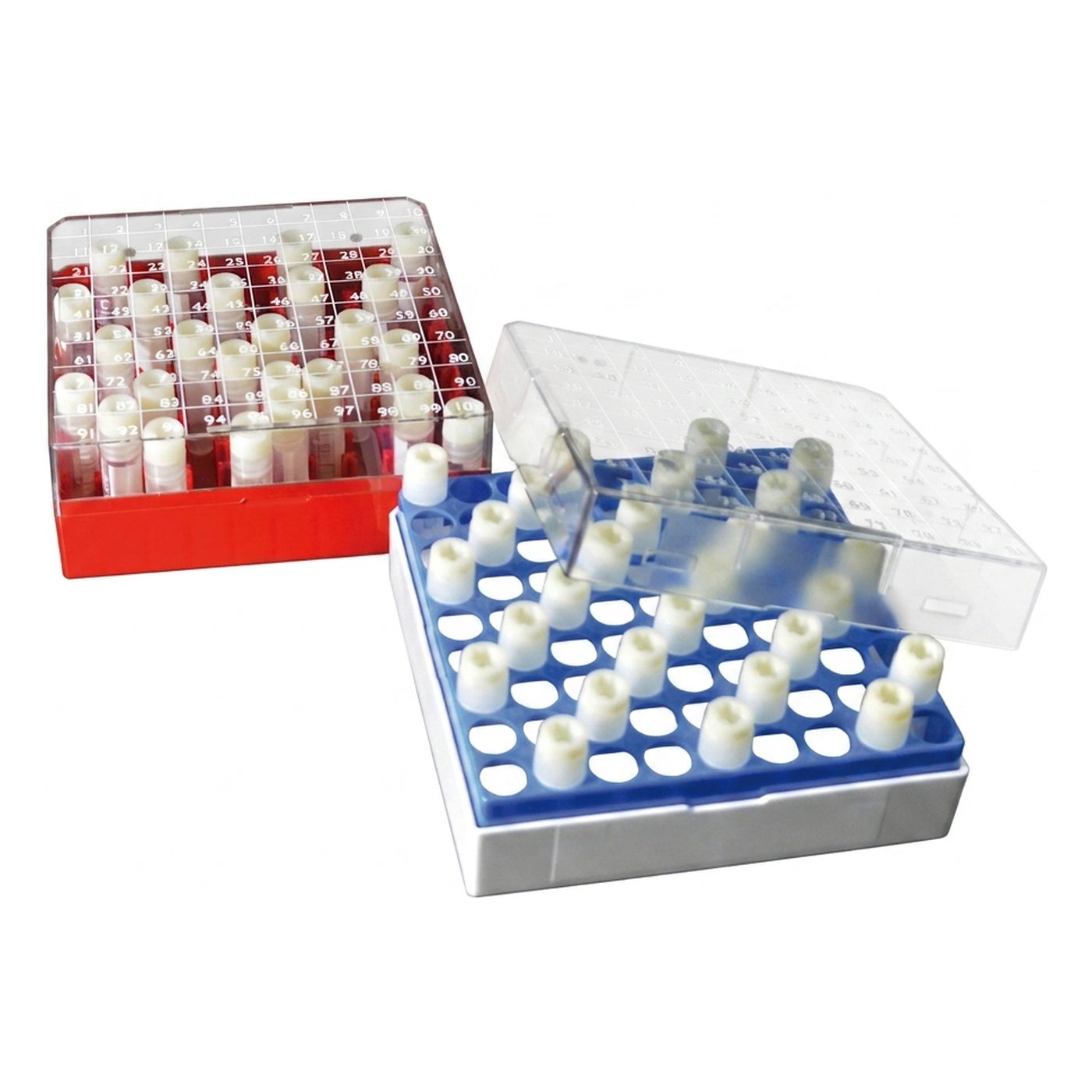 Aufbewahrungsbox blau für 25 Kryoröhrchen 1-2 ml