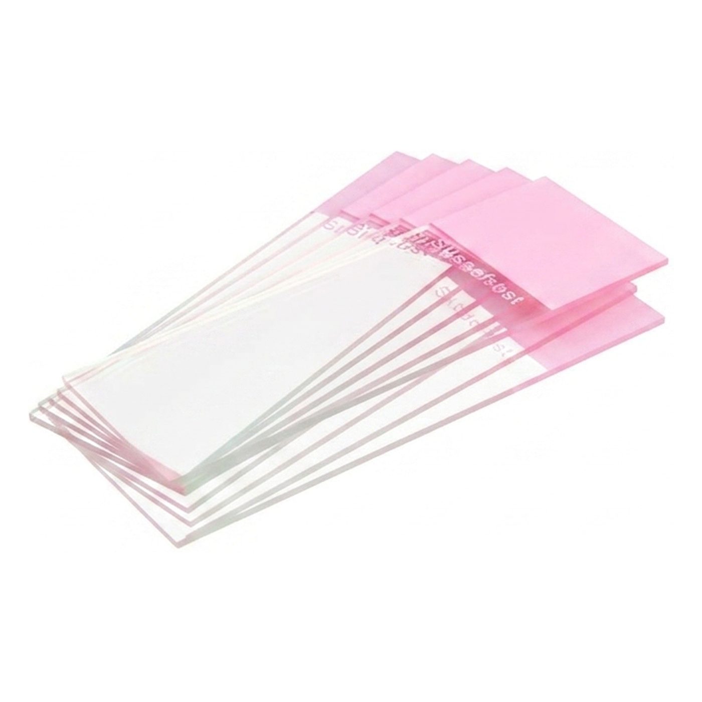 Objektträger, Mattrand rosa, 90° Ecken, geschliffene Kanten