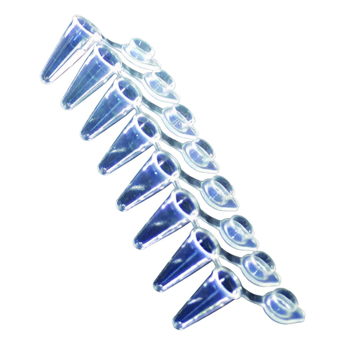 0,1 ml PCR-Gefäß mit flachem Deckel, 8er Kette, extra klar für qPCR