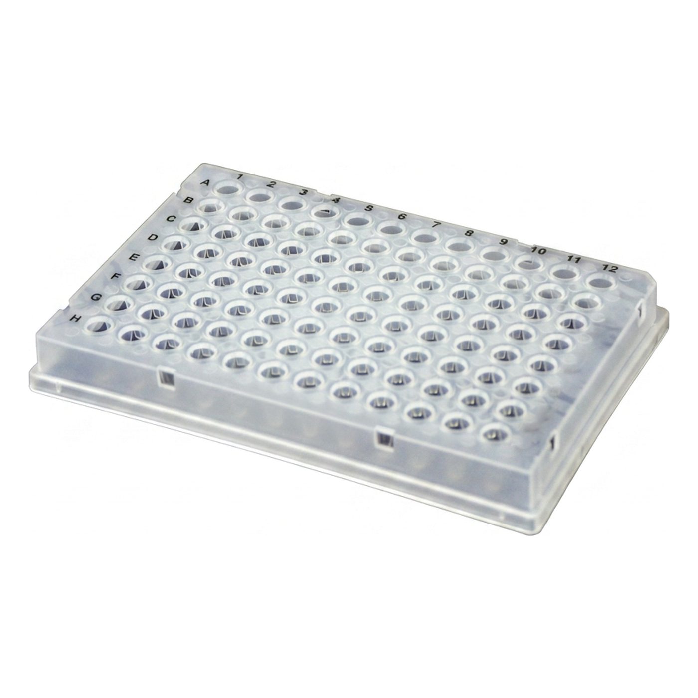 350 µl PCR-Sockelplatte mit seitlichem Rand, 96 Well, Low-Profile