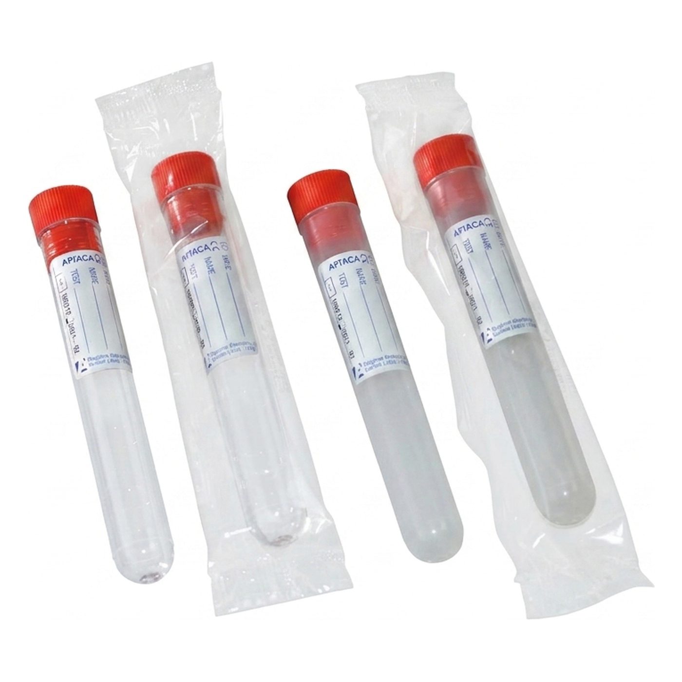 Kunststoffr. Rundb., m. Rand, PS, 10ml, einzeln steril, m. Etikett & Stopfen