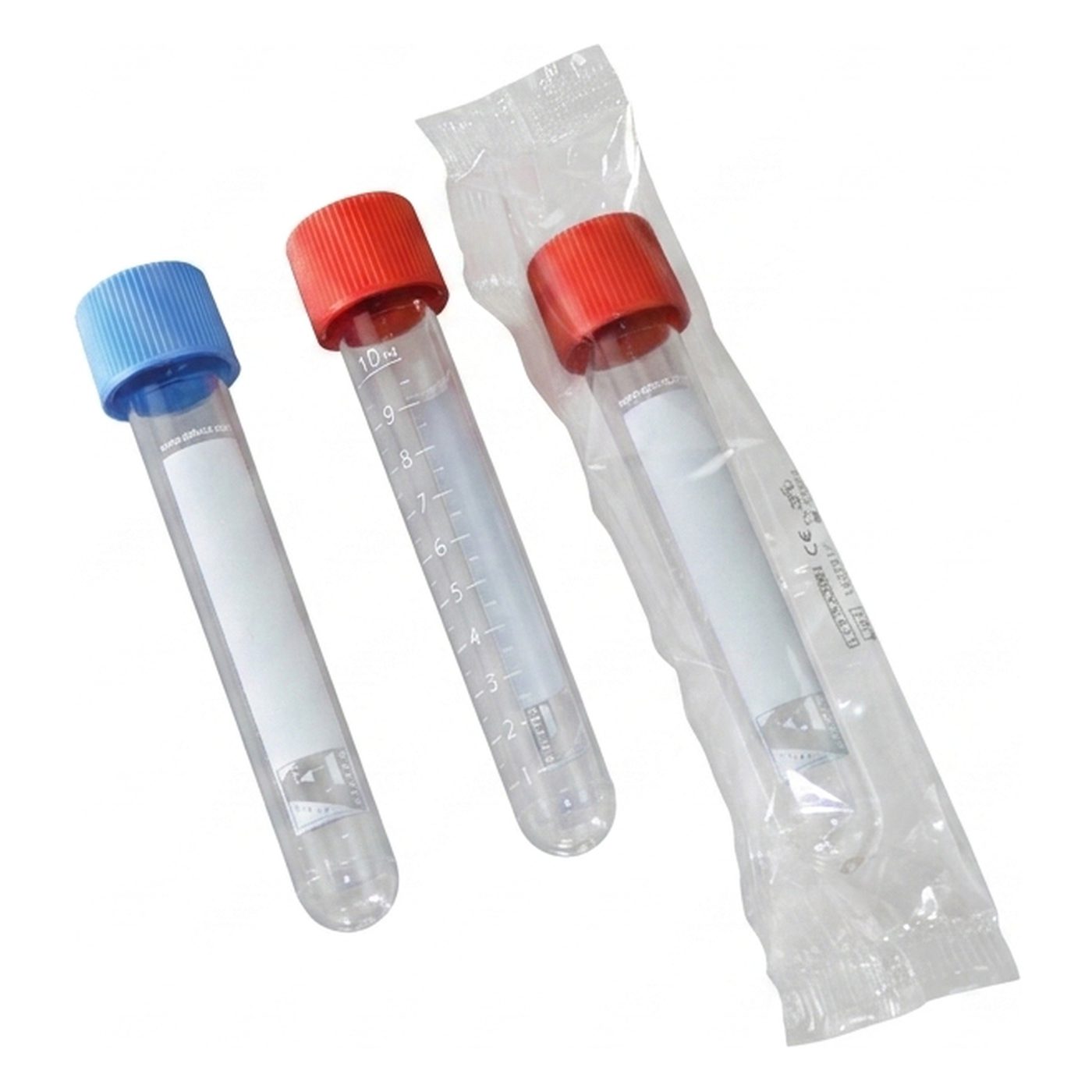 Kunststoffröhre Rundb., PS, 10ml, bedruckt, einzeln steril