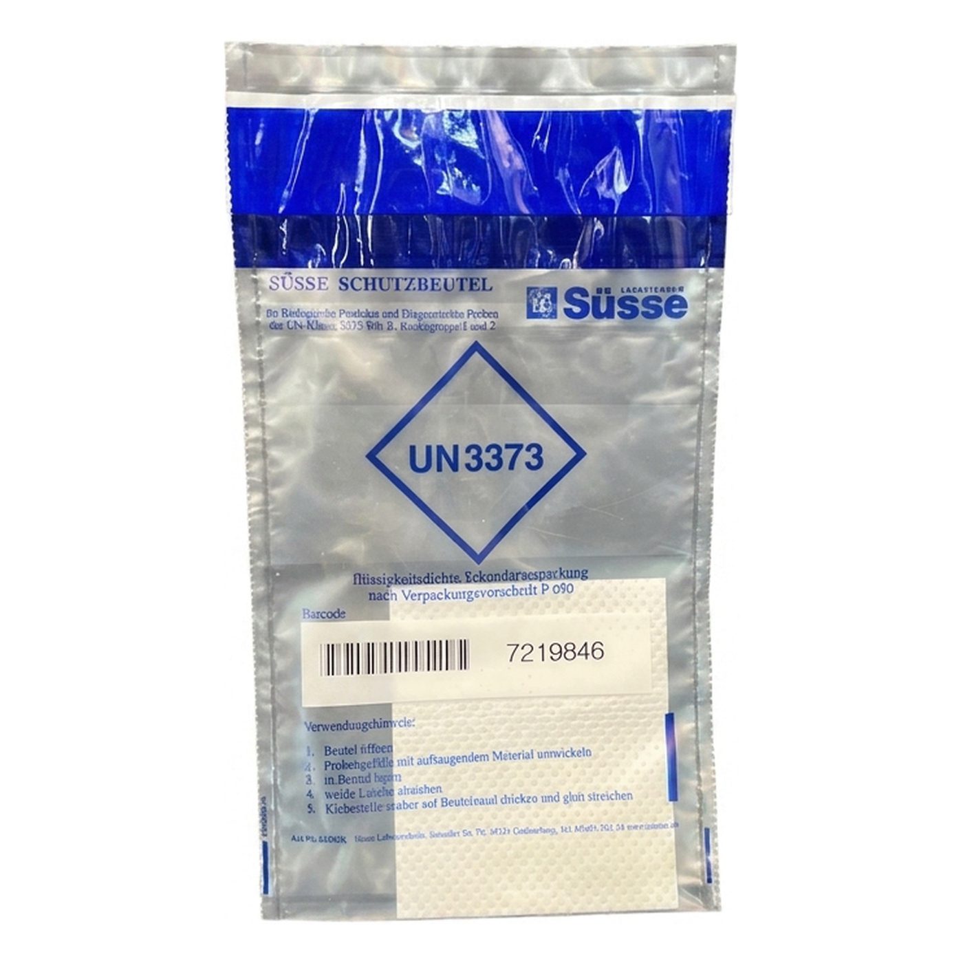Süsse Schutzbeutel 260x145x0,070 mm mit Dokumententasche und Saugeinlage